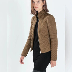 Zara Women’s Quilted Brown Jacket Size Large